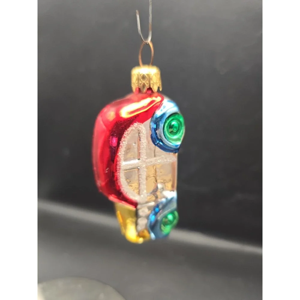 Vintage Old Gangster Car Auto Christmas Tree Ornament Hand Blown Mercury Glass